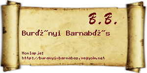 Burányi Barnabás névjegykártya