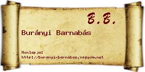 Burányi Barnabás névjegykártya